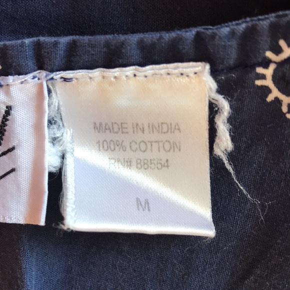 Vintage Styled by Saybury Navy Blue Paisley Mumu Dress Cotton Size Medium - Picture 9 of 11